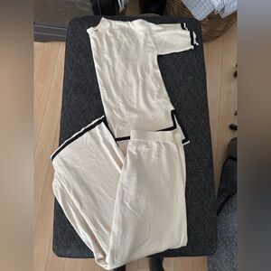 Cream Lounge Set with Black Trim